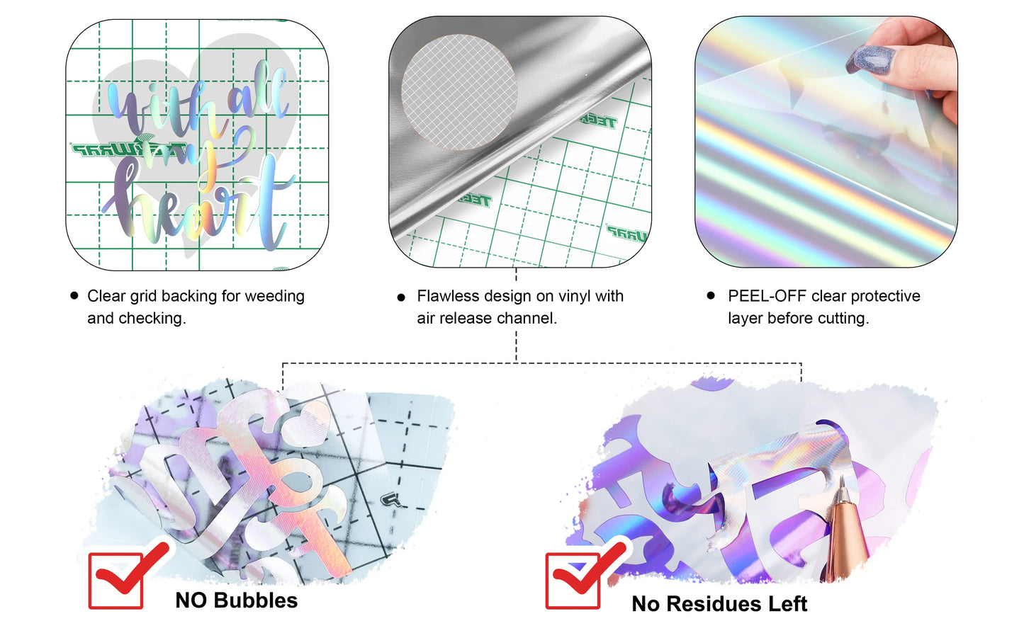 Teckwrap Bubble Free Holographic Vinyl - Pink