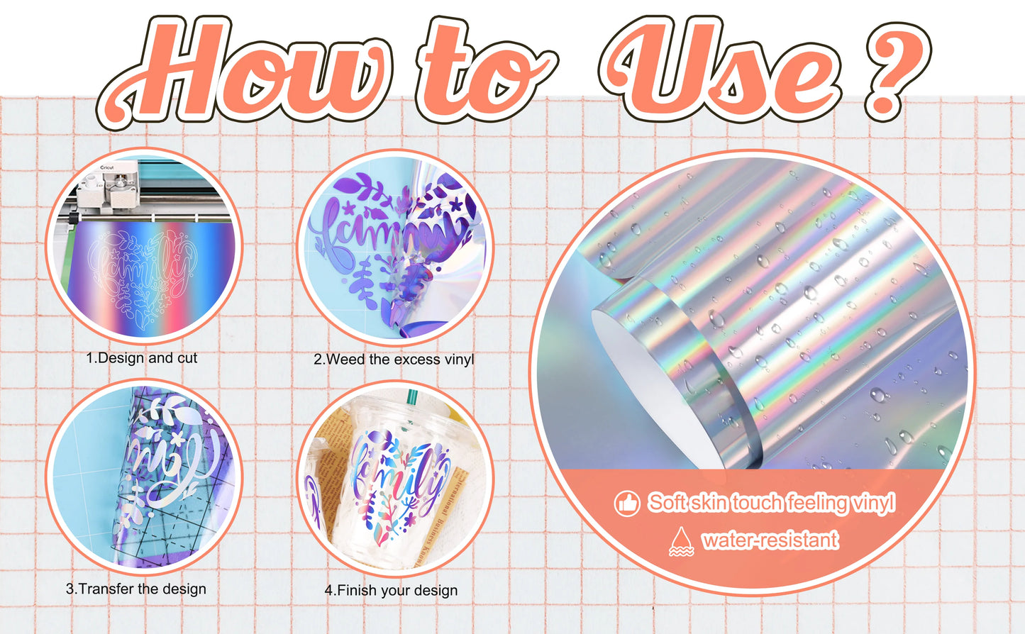 Teckwrap Bubble Free Holographic Vinyl - Lilac