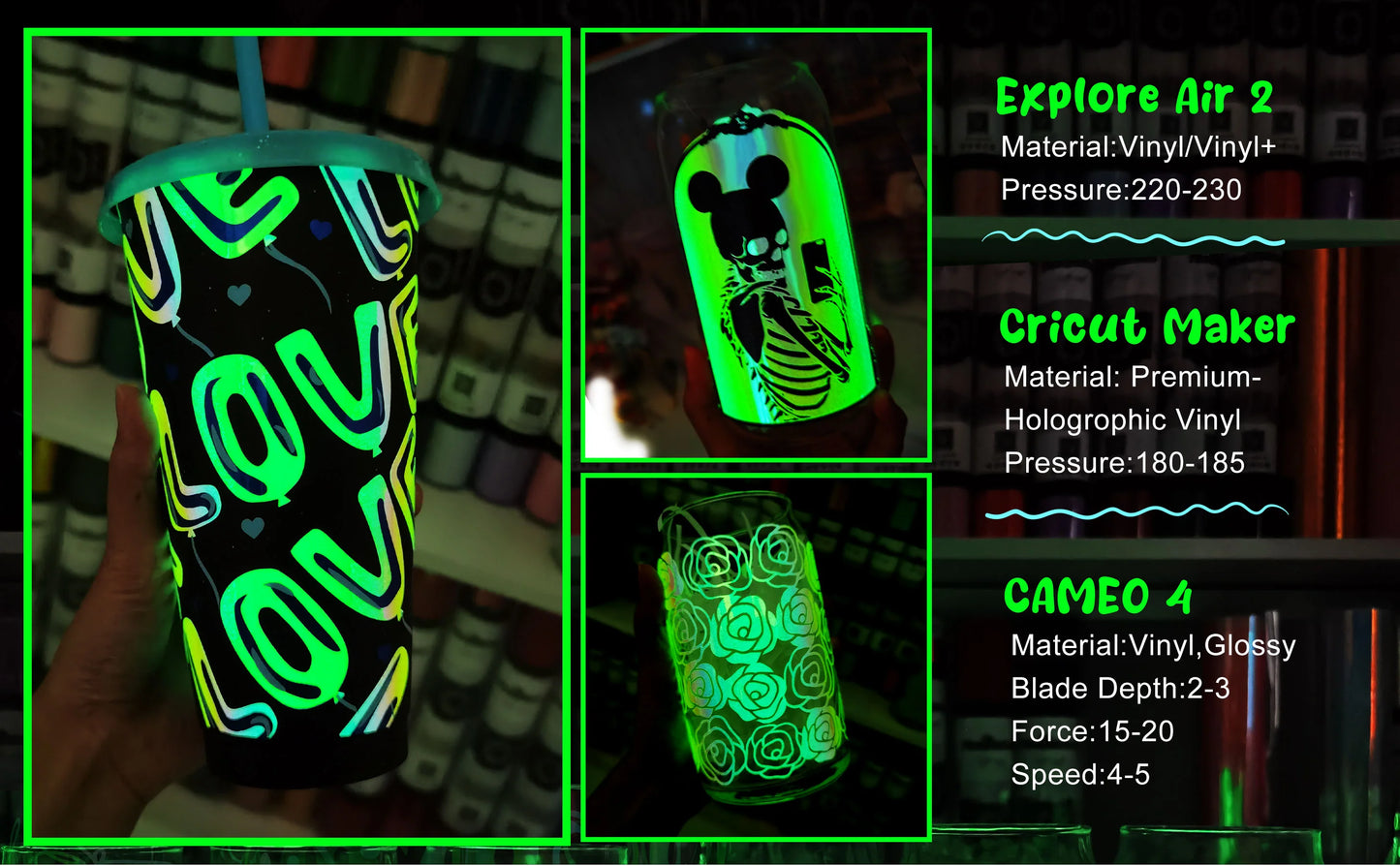 Teckwrap Glow in the Dark - Opal Peach Yellow Pink