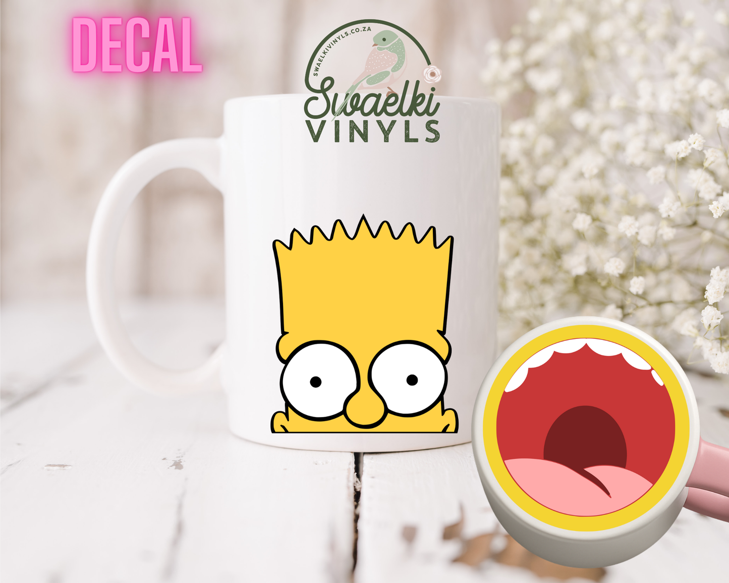 UV DTF Decal - Bart Mug Mouth Sticker
