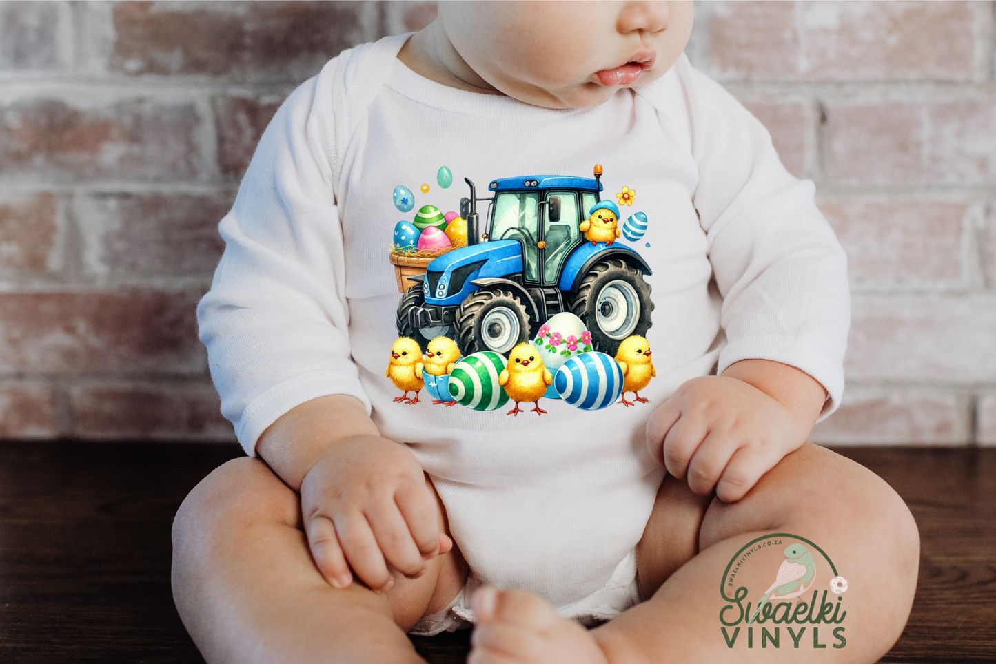 DTF Transfer - Easter Blue Tractor