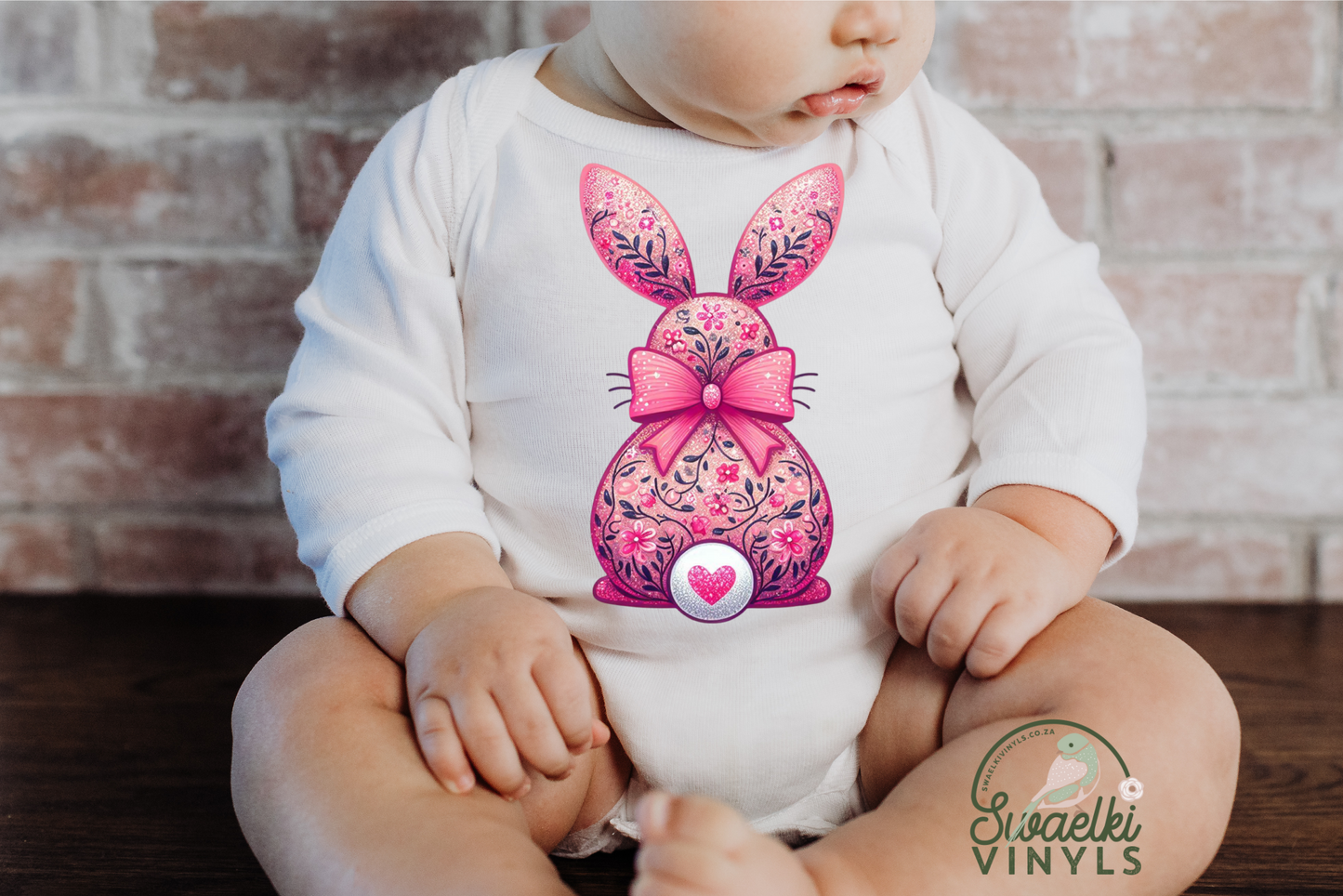 DTF Transfer - Easter Pink Floral Bunny