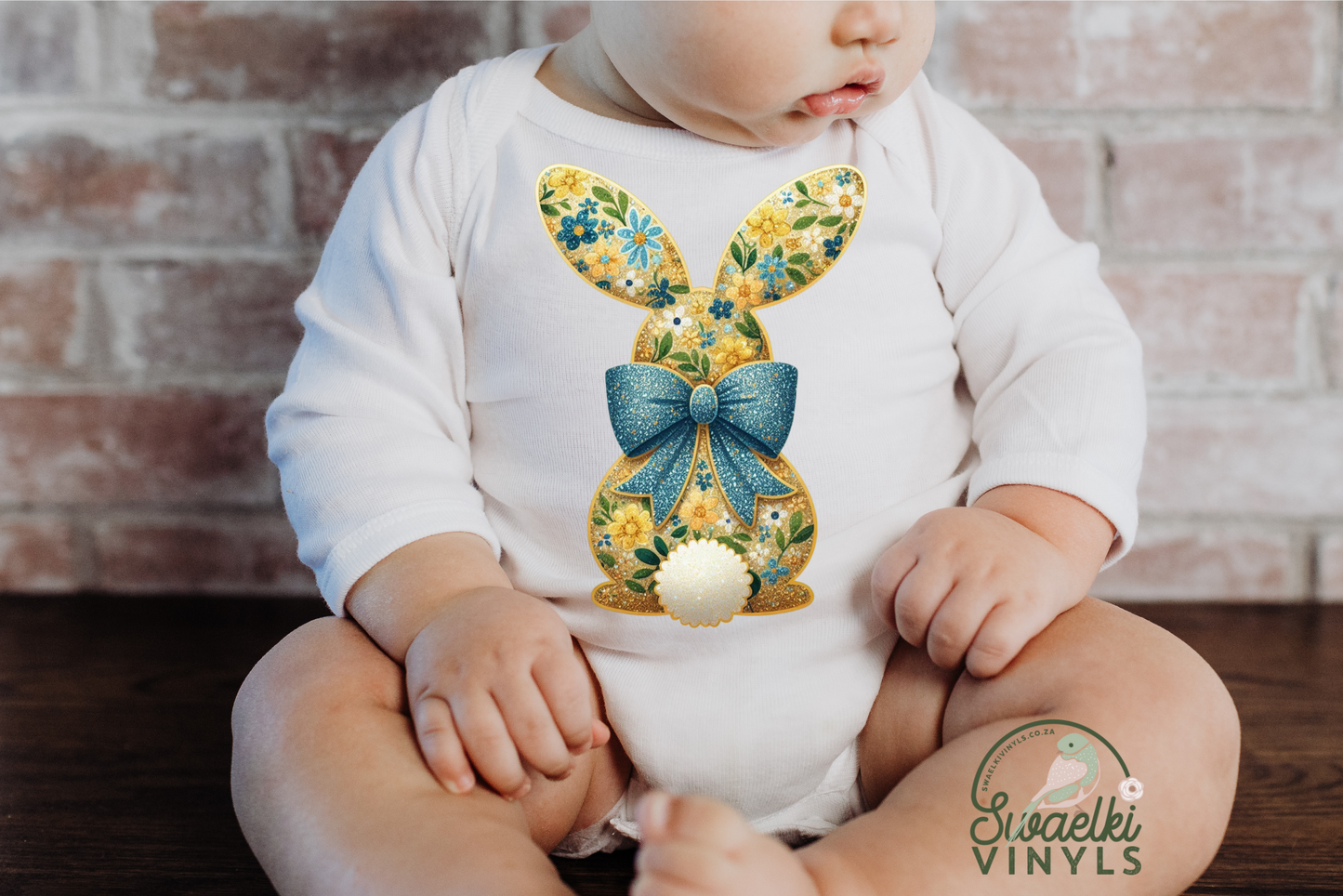 DTF Transfer - Easter Yellow Floral Bunny