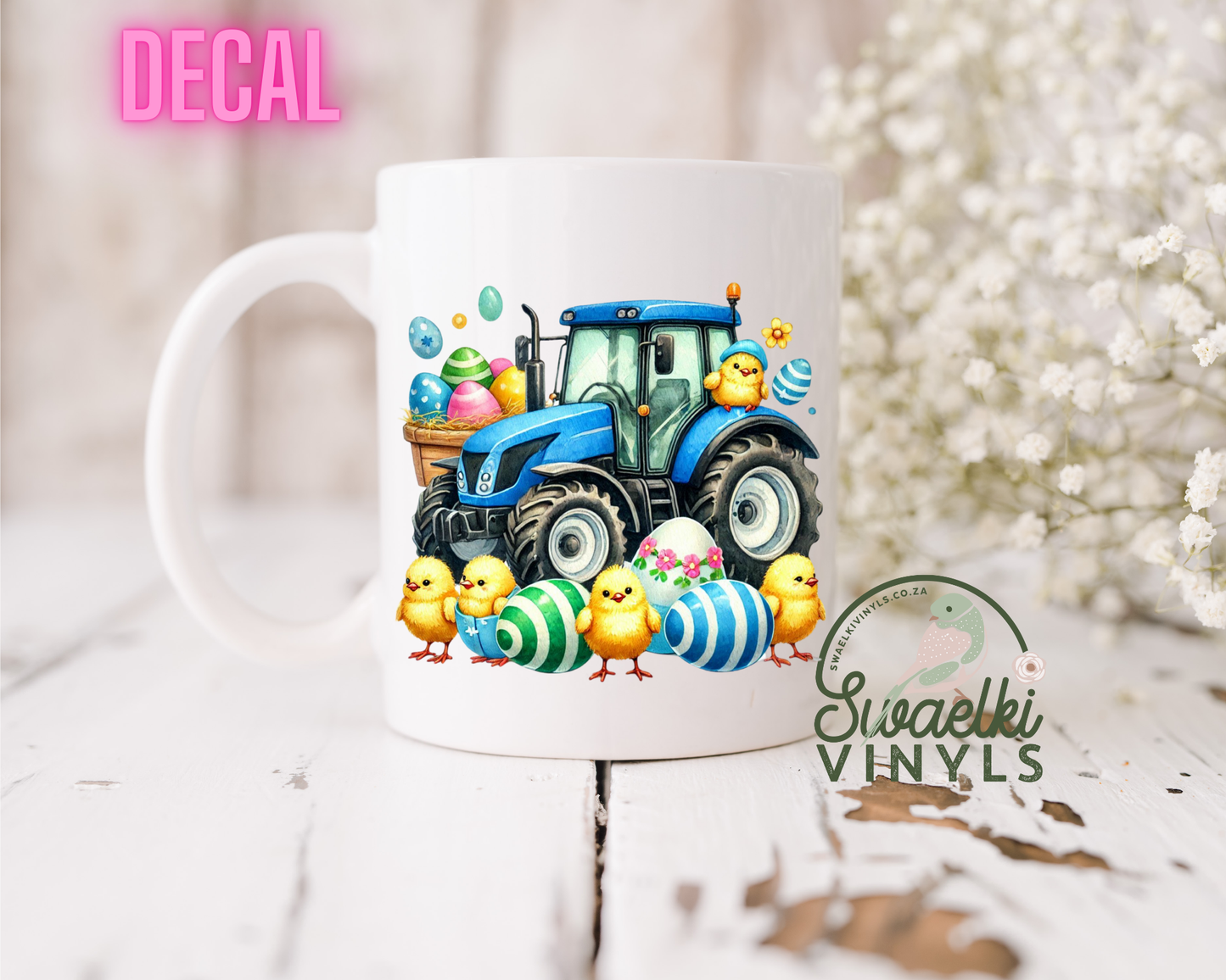 UV DTF Decal - Easter Blue Tractor