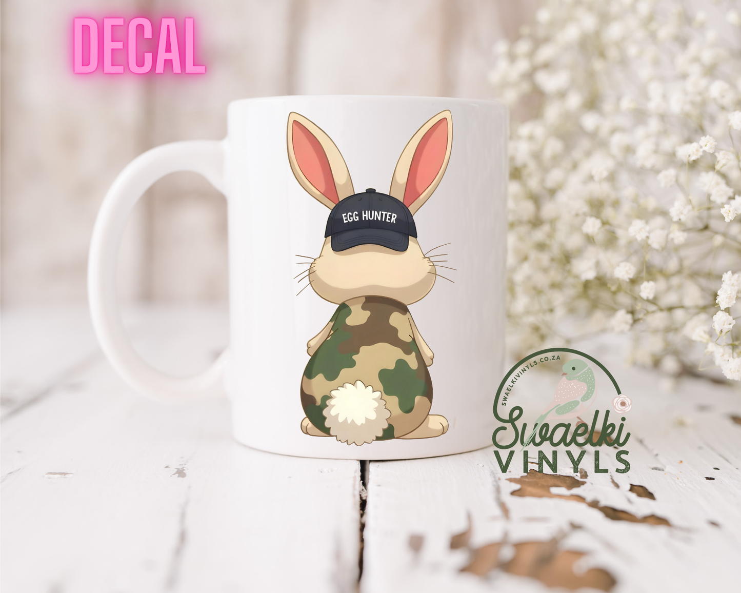 UV DTF Decal - Easter Camo Bunny