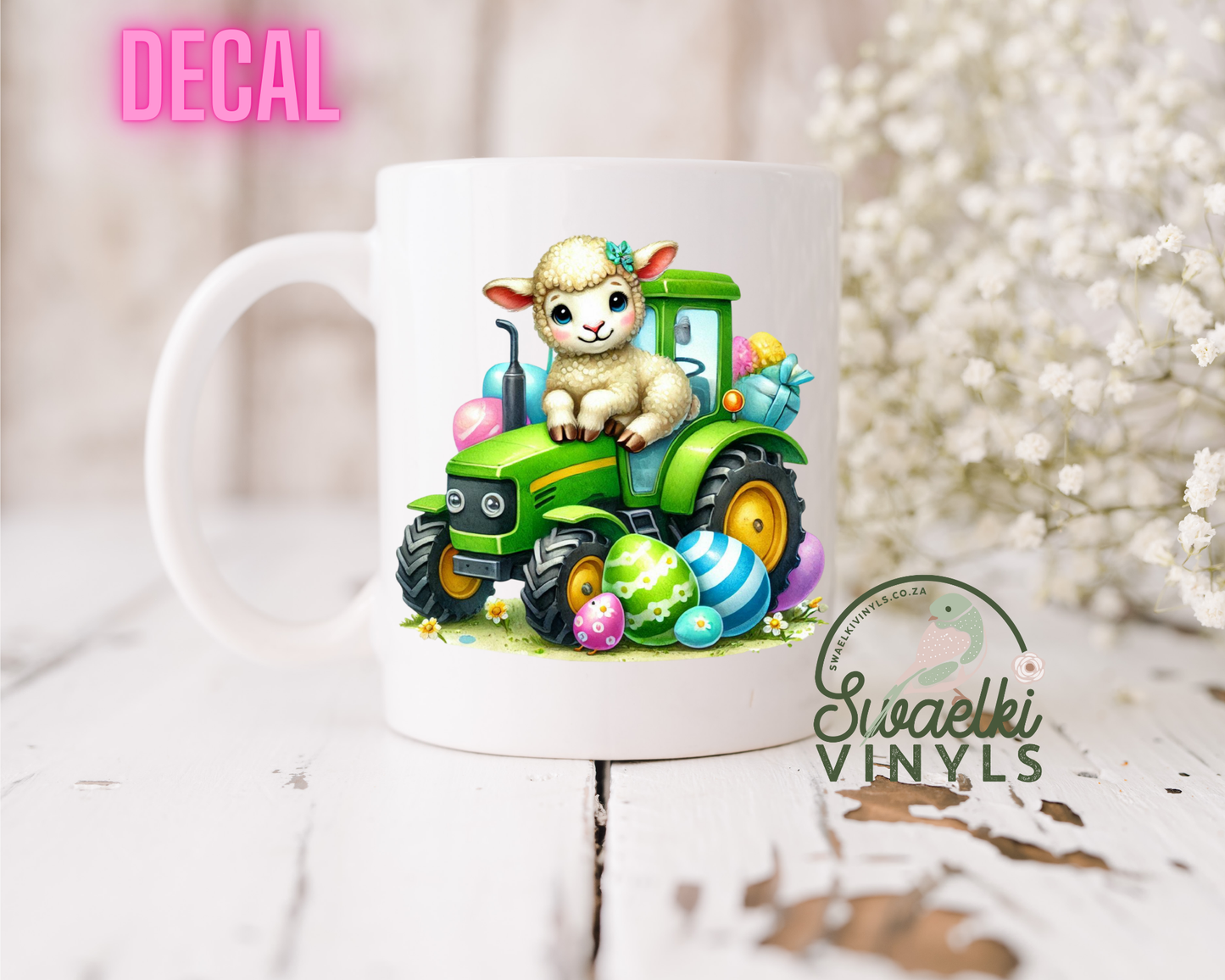 UV DTF Decal - Easter Green Tractor