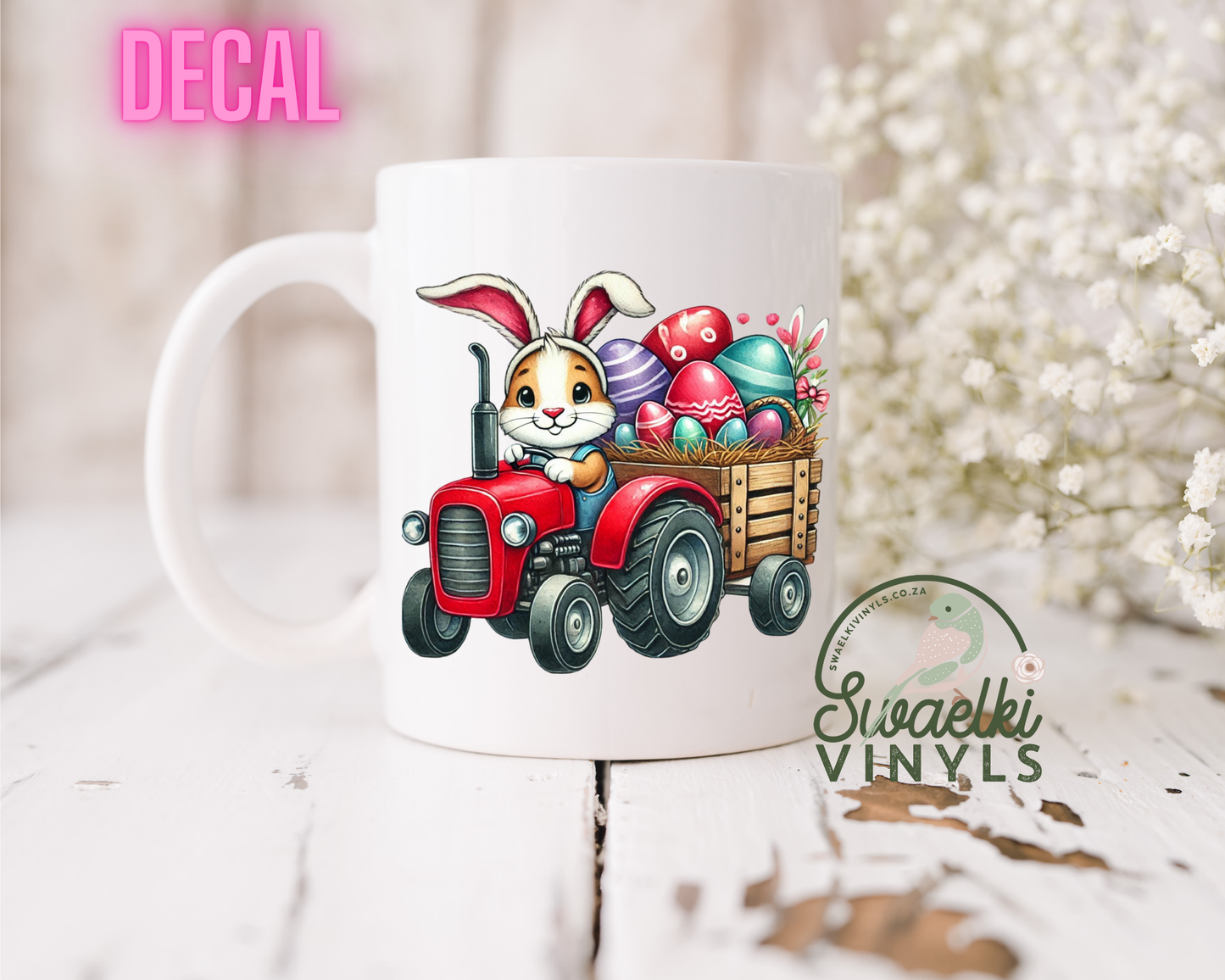 UV DTF Decal - Easter Red Tractor
