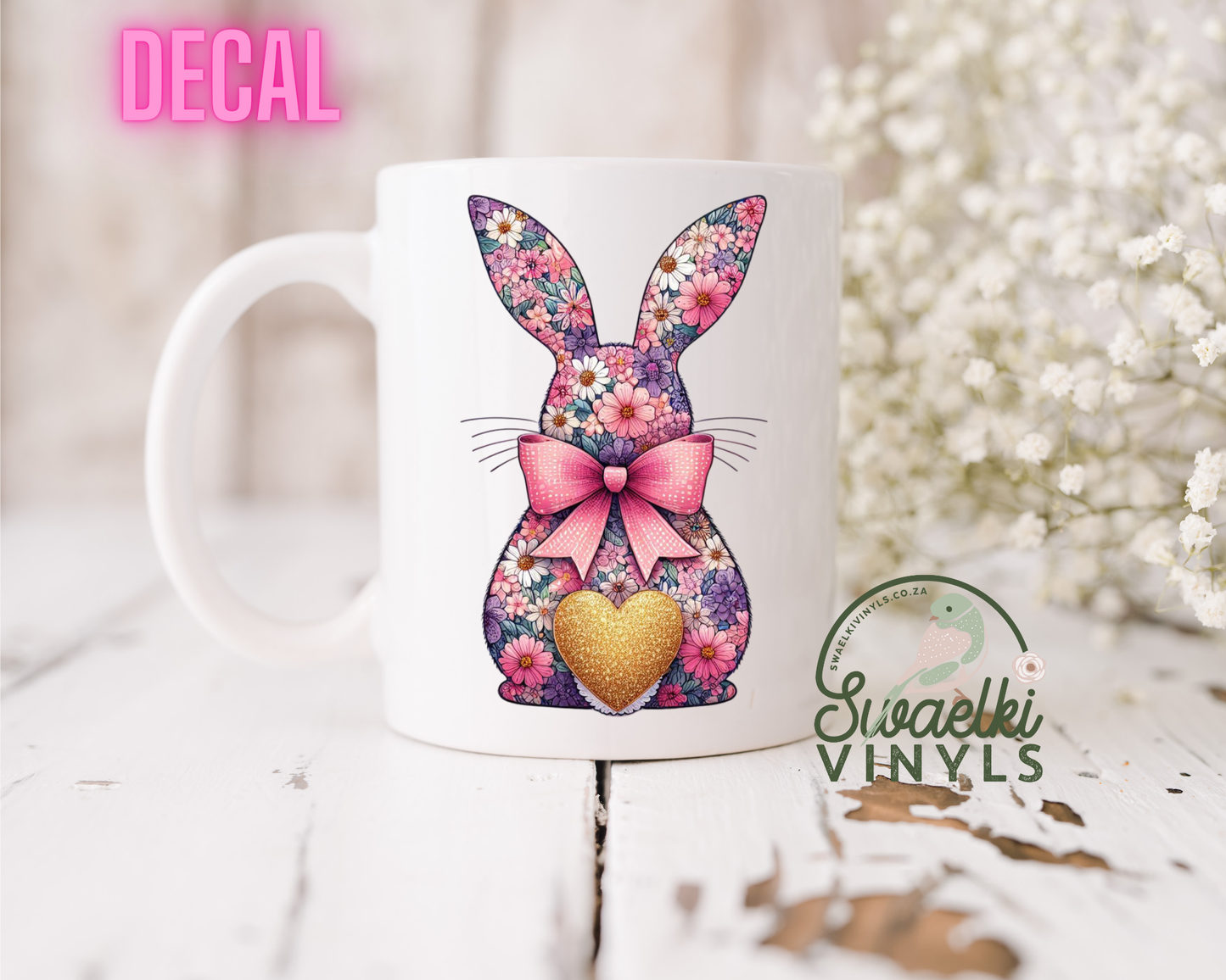 UV DTF Decal - Floral Easter Bunny 1