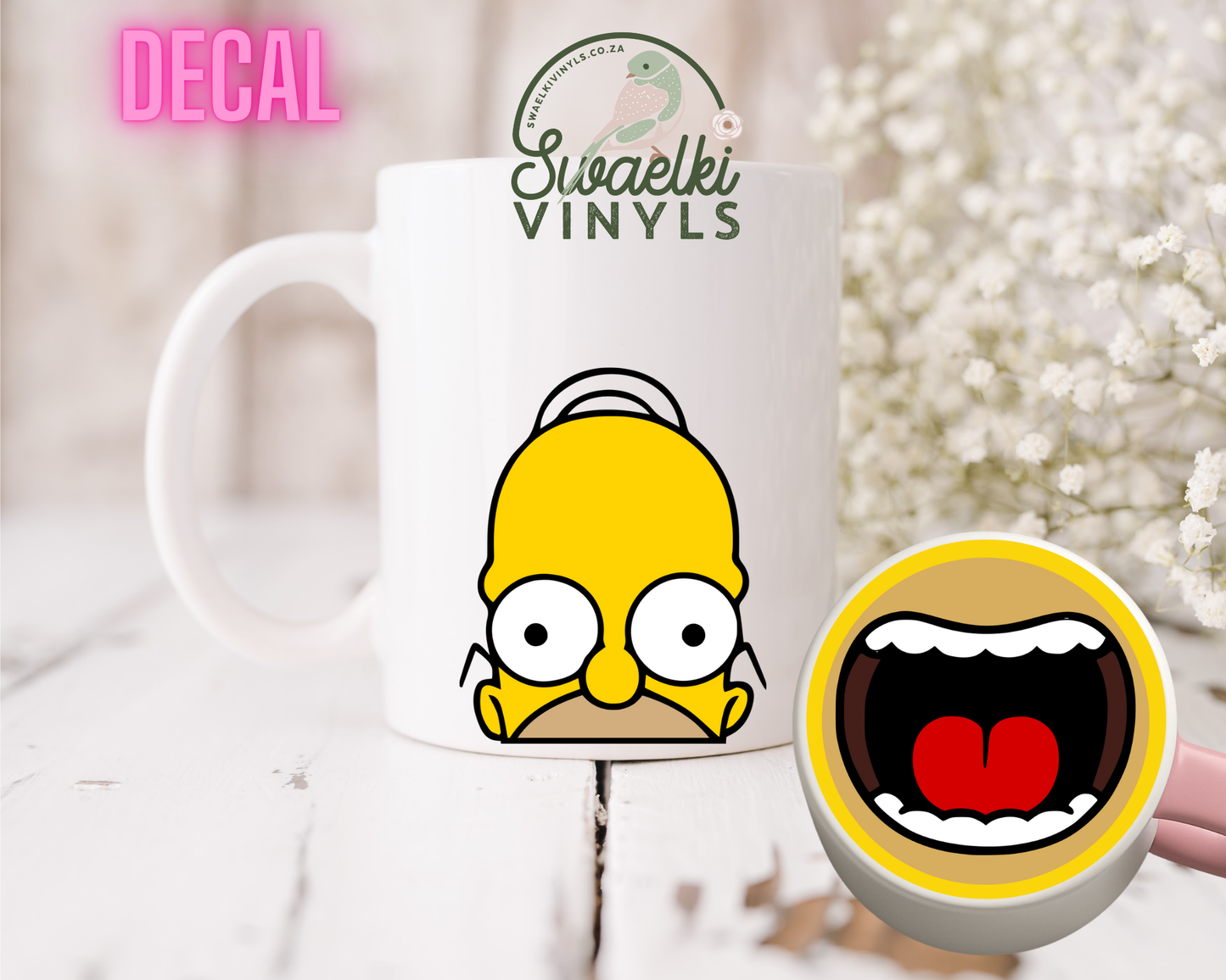 UV DTF Decal - Homer Mug Mouth Sticker
