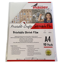 Maizey's Craft - Inkjet Printable Plastic Shrink Film Translucent A4 (10/Pack)