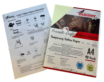 Maizey's Craft - Inkjet Printable Tattoo Paper - Glow In The Dark A4 (10/Pack)