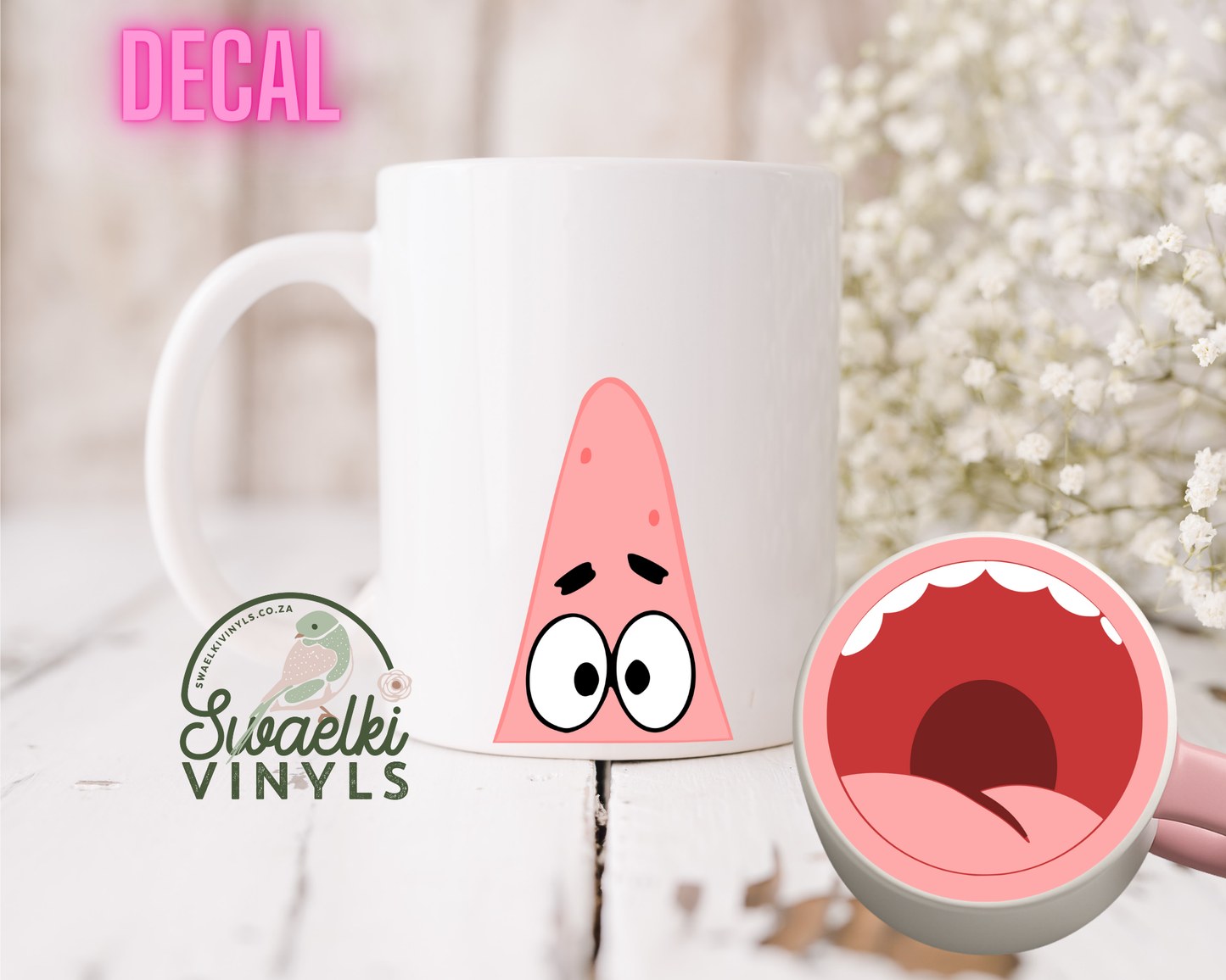 UV DTF Decal - Patrick Mug Mouth Sticker