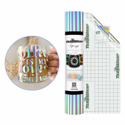 Teckwrap Bubble Free Holographic Vinyl - Silver