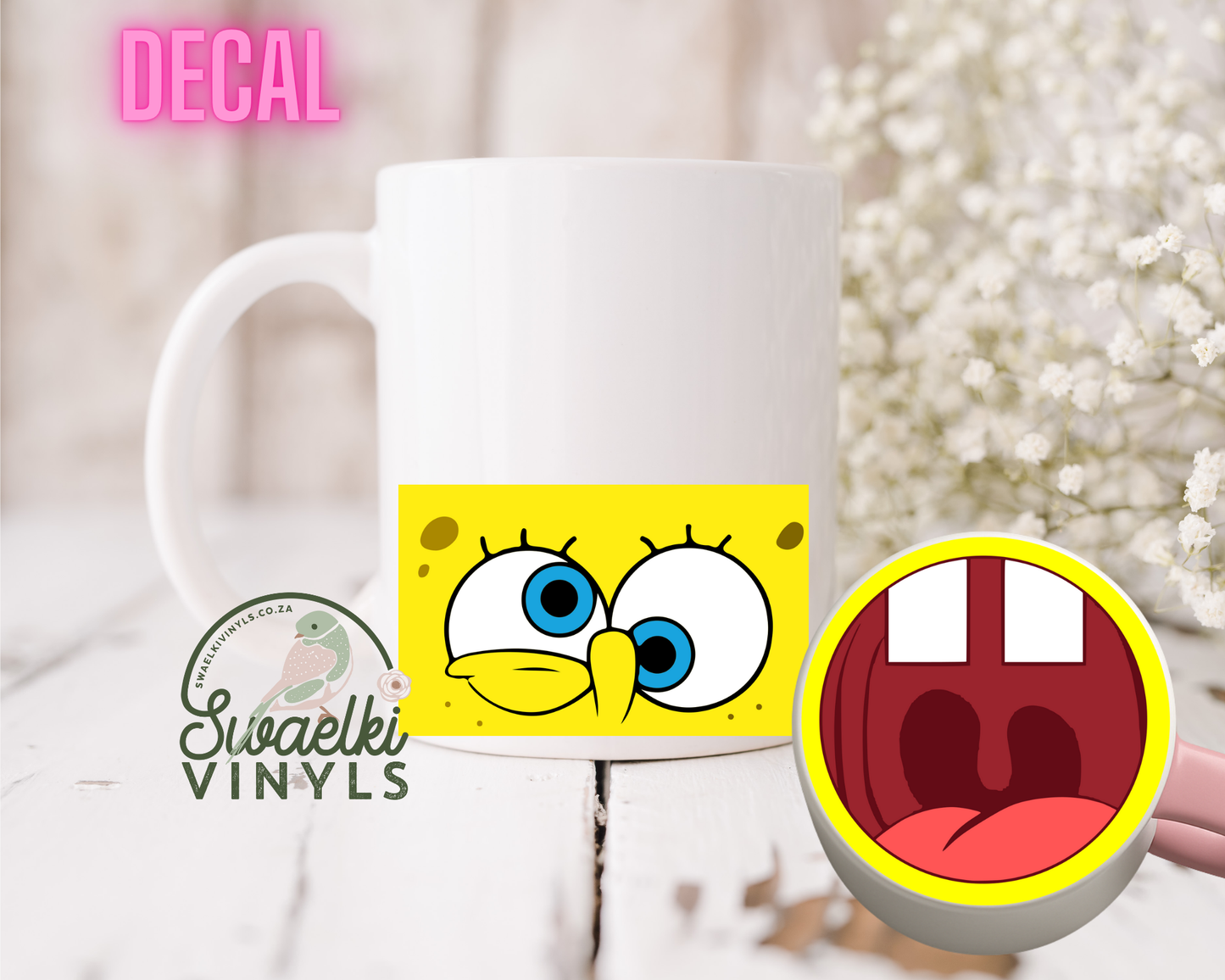 UV DTF Decal - Spongebob Mug Mouth Sticker