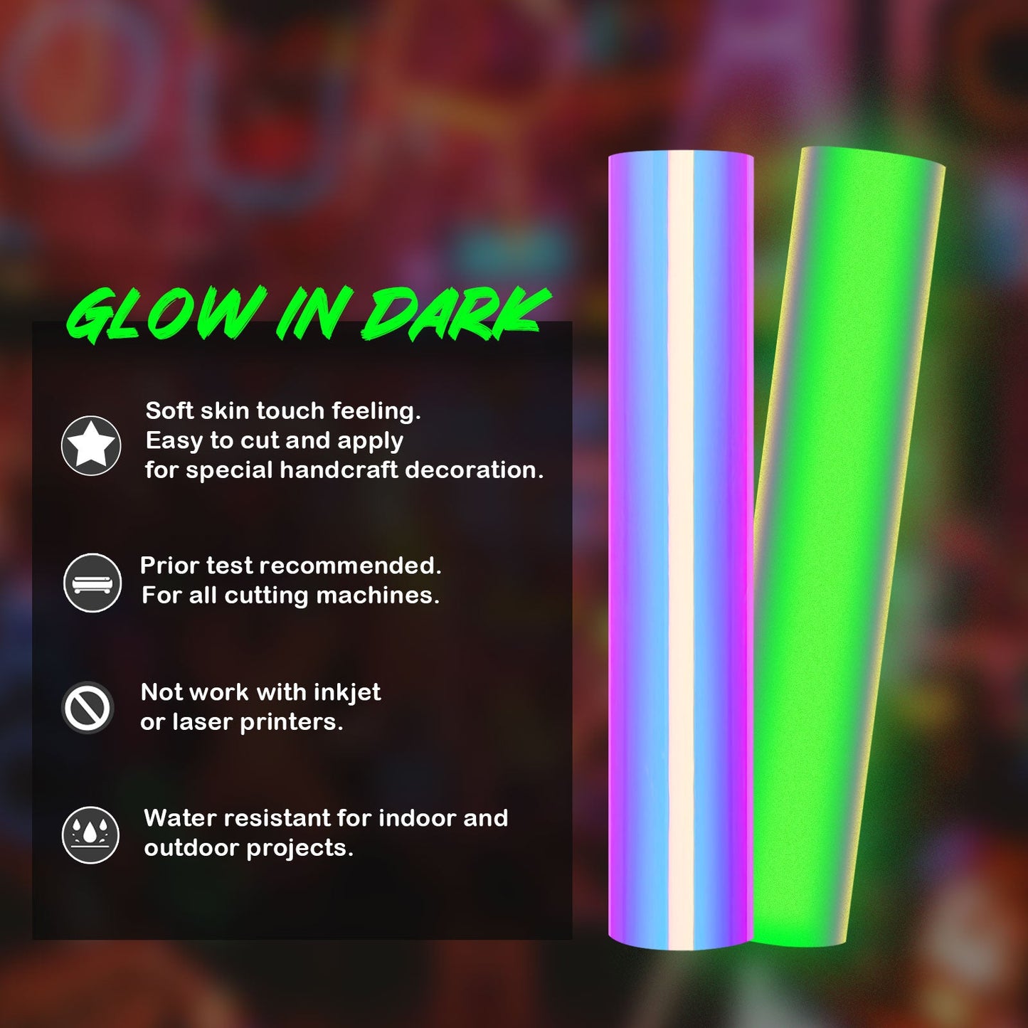 Teckwrap Glow in the Dark - Opal Peach Yellow Pink