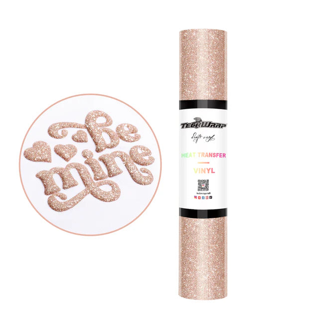 Teckwrap Glitter Puff HTV - Rose Gold