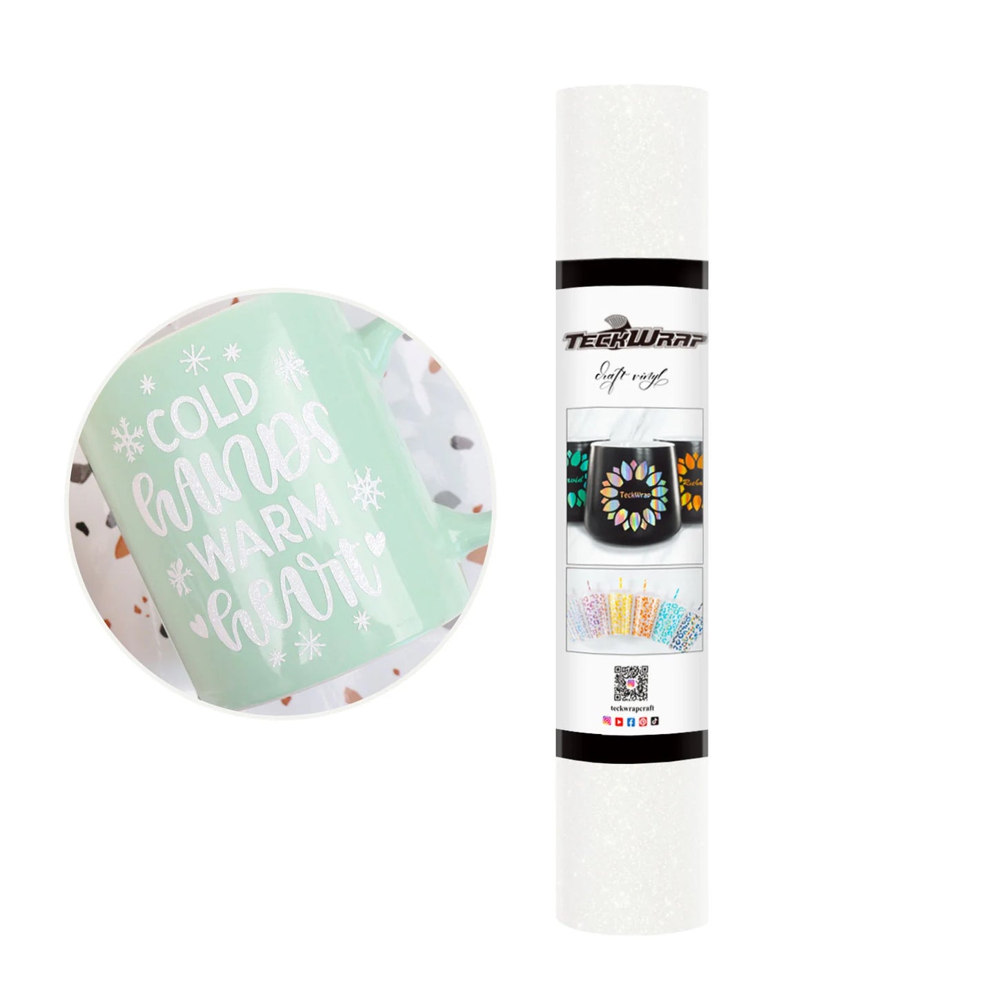 Teckwrap Glitter Vinyl - White