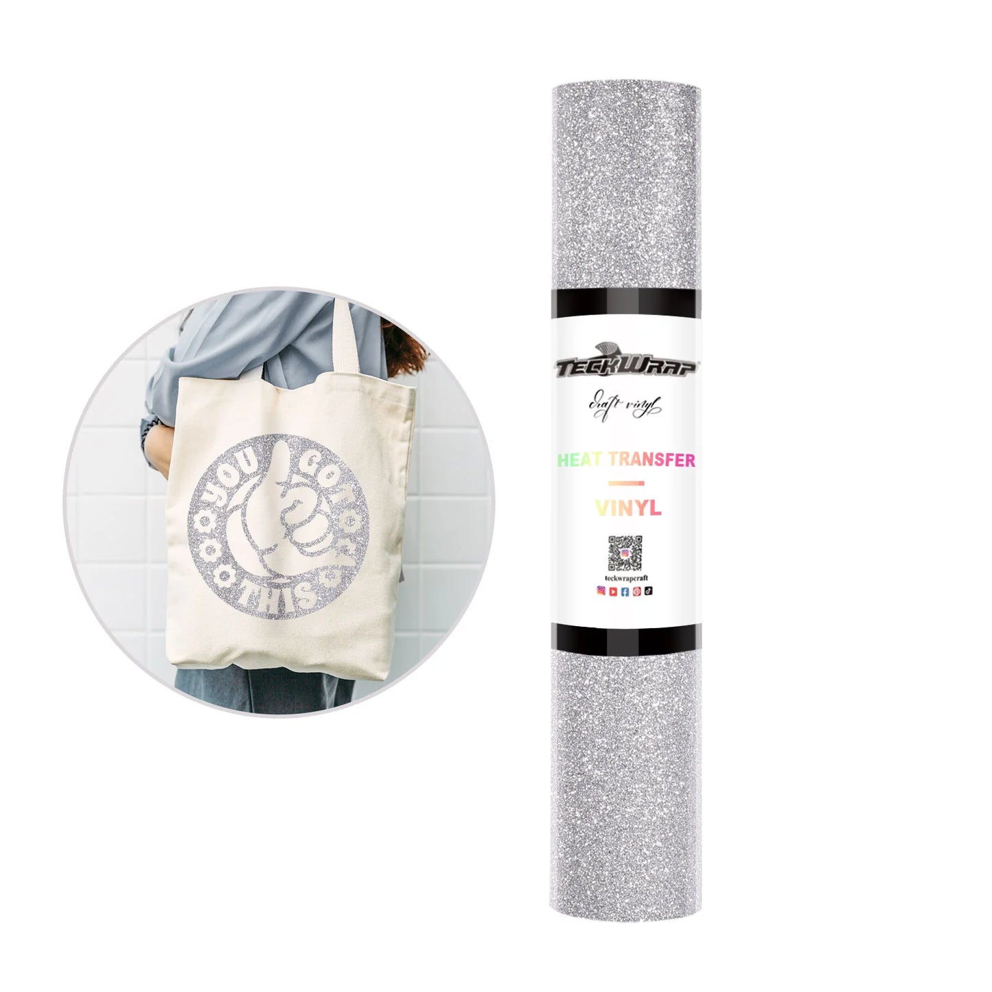 Teckwrap Glitter HTV - Silver