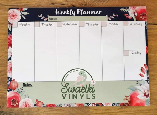 A4 Undated Weekly View Planner - Pomegranate Design