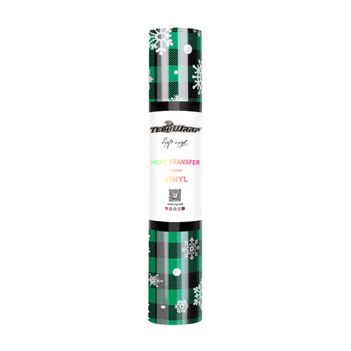 Snowflakes Pattern HTV - Green & Black