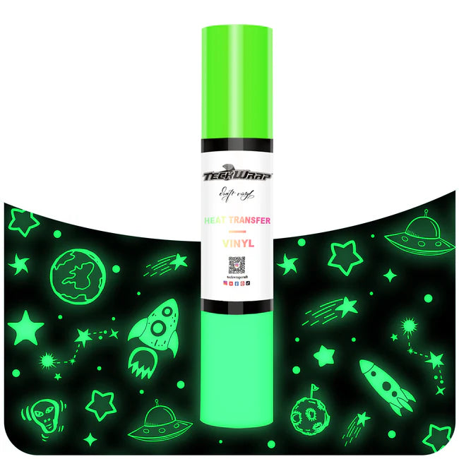 Teckwrap Glow in the Dark HTV - Neon Green