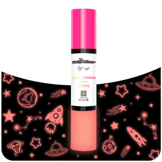 Teckwrap Glow in the Dark HTV - Neon Pink