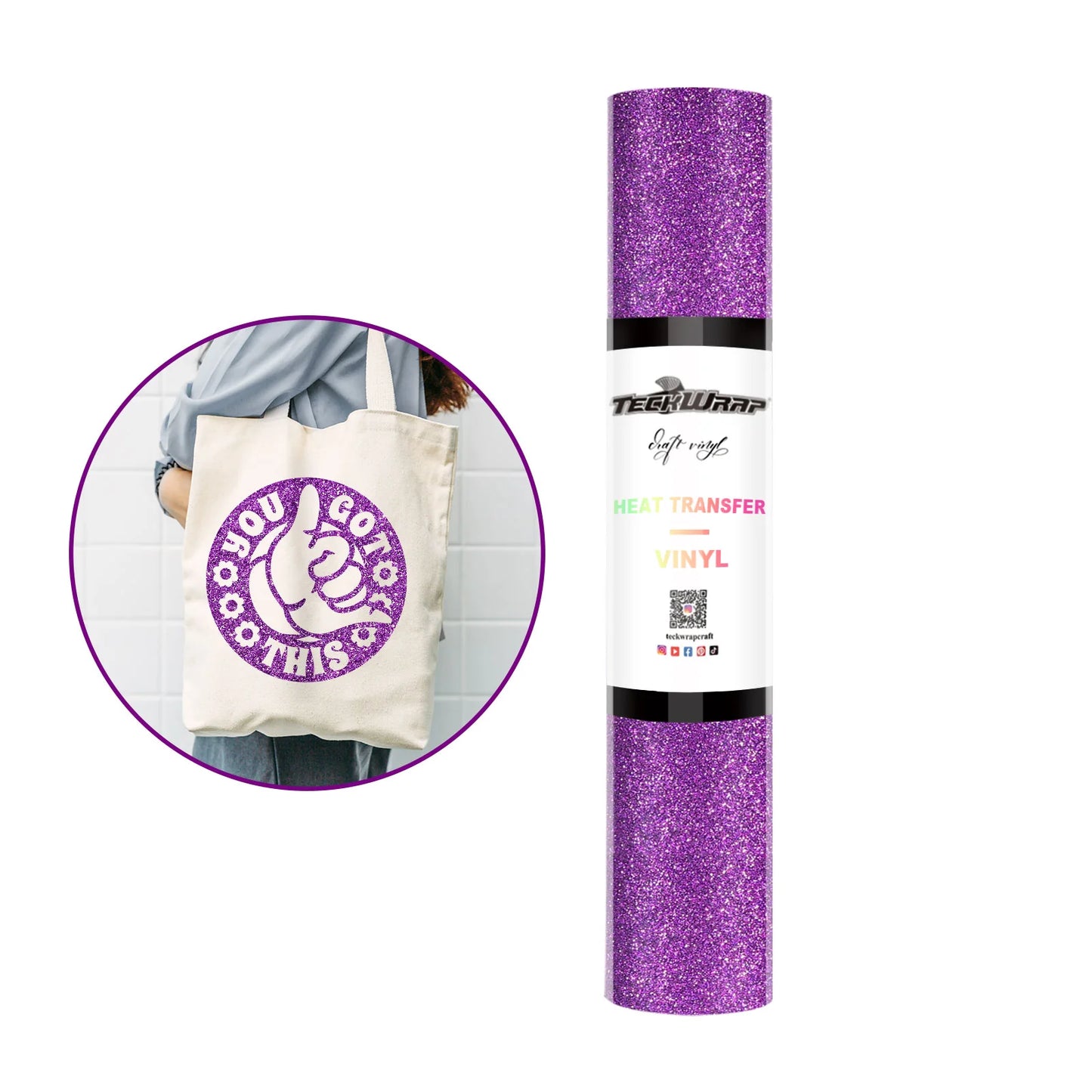 Teckwrap Glitter HTV - Purple