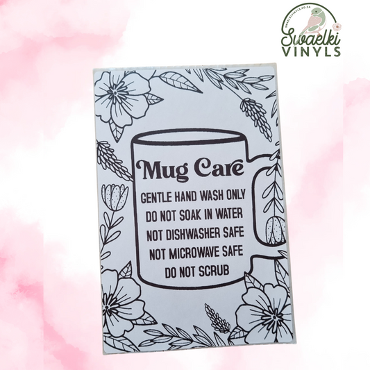 Thermal Stickers - Mug Care Instruction Sticker