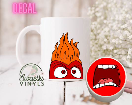UV DTF Decal - Anger Mug Mouth Sticker