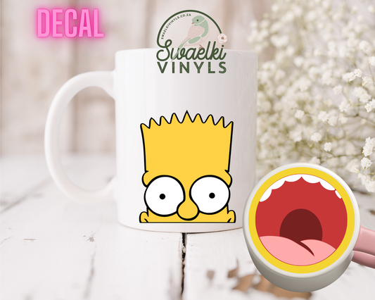 UV DTF Decal - Bart Mug Mouth Sticker