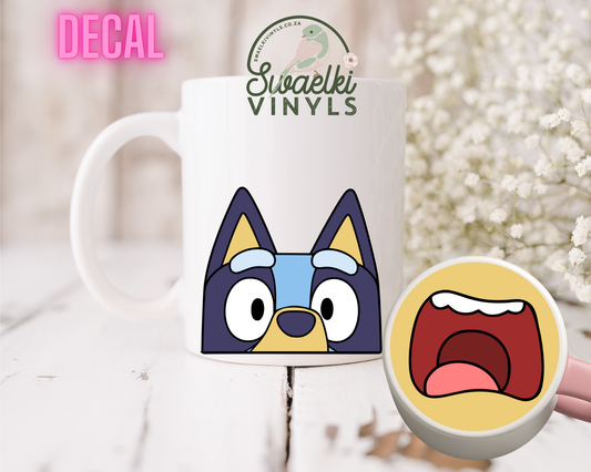 UV DTF Decal - Bluey Mug Mouth Sticker