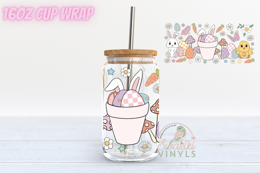 UV DTF Cup Wrap - Easter Bunny Bucket