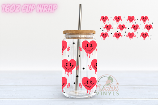 UVDTF Cup Wrap - Drippy Hearts