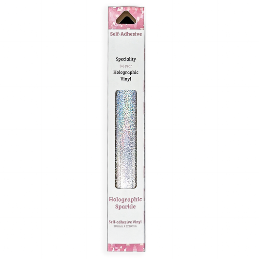 Maizey's Craft - Holographic Silver Metal Flake Self Adhesive Vinyl