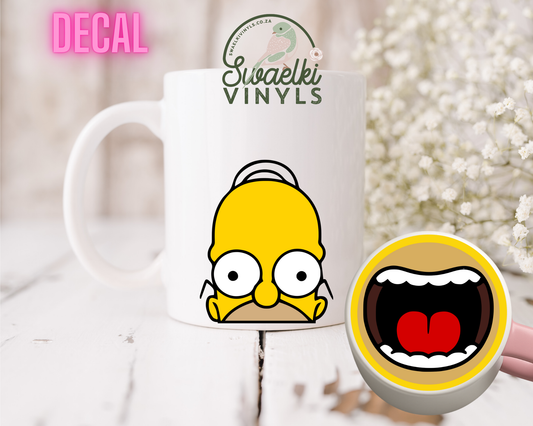 UV DTF Decal - Homer Mug Mouth Sticker