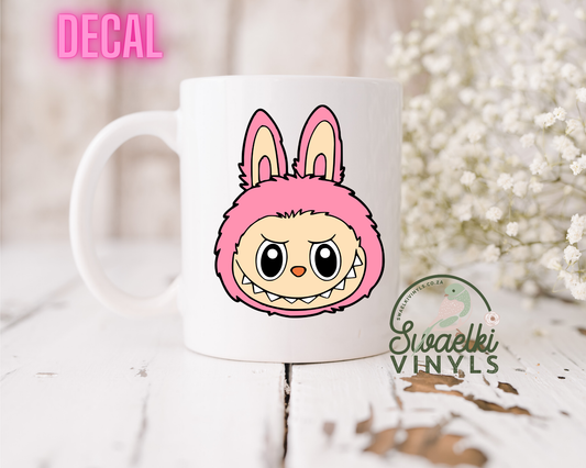 UV DTF Decal - Labubu Face Pink