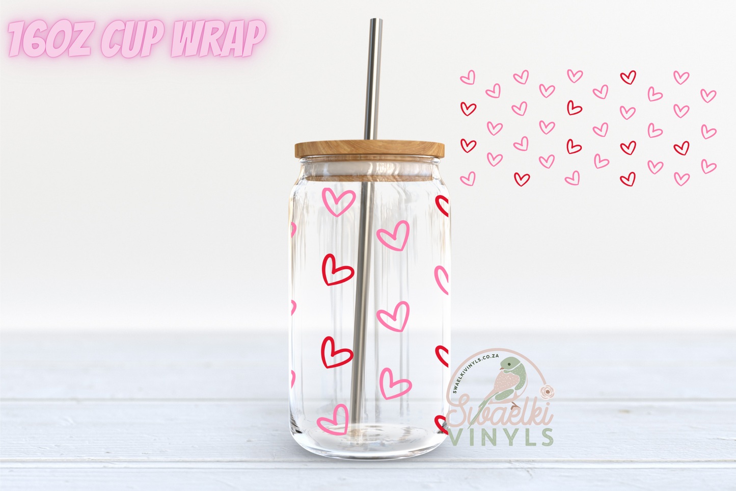 UVDTF Cup Wrap - Mini Hearts