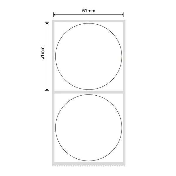 NIIMBOT - B1 / B21 / B3S - 51*51MM - 140 Labels Per Roll - Round - White