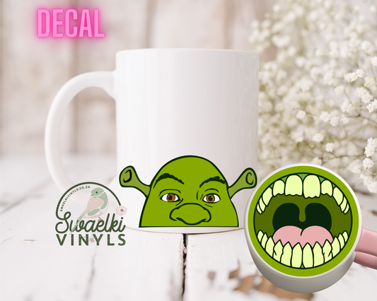 UV DTF Decal - Shrek Mug Mouth Sticker