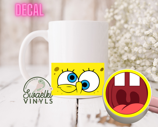 UV DTF Decal - Spongebob Mug Mouth Sticker