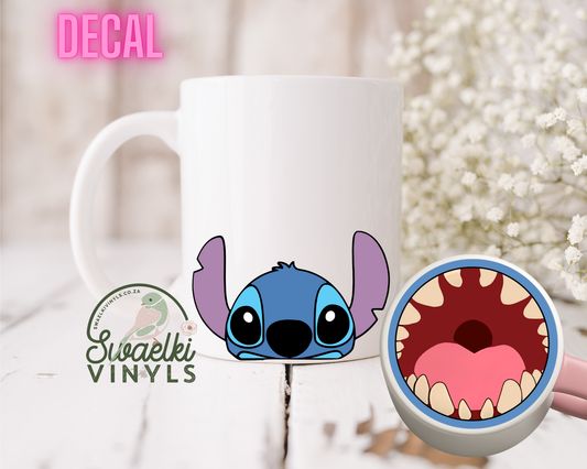 UV DTF Decal - Stitch Mug Mouth Sticker