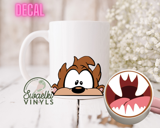 UV DTF Decal - Taz Mug Mouth Sticker
