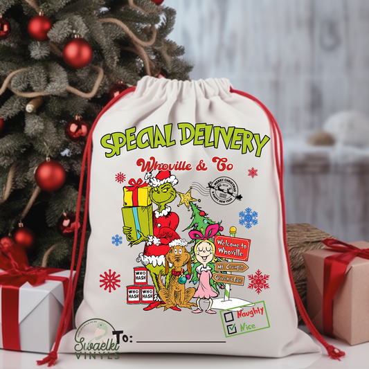 Christmas DTF - Santa Bag Design 2