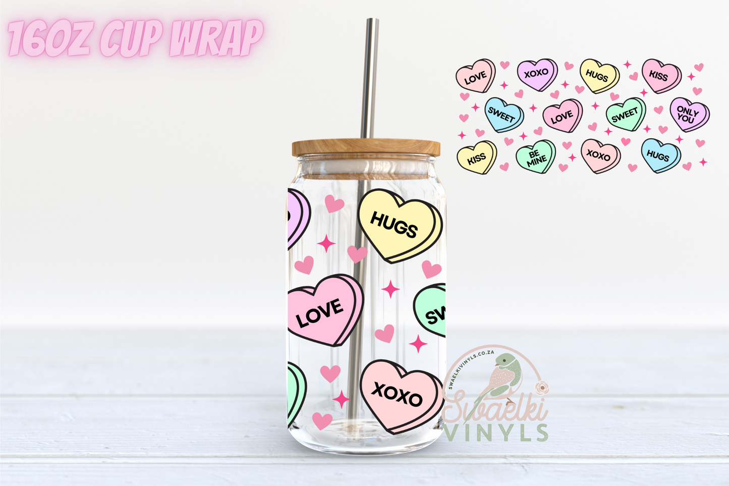 UVDTF Cup Wrap - Valentine Candy Hearts