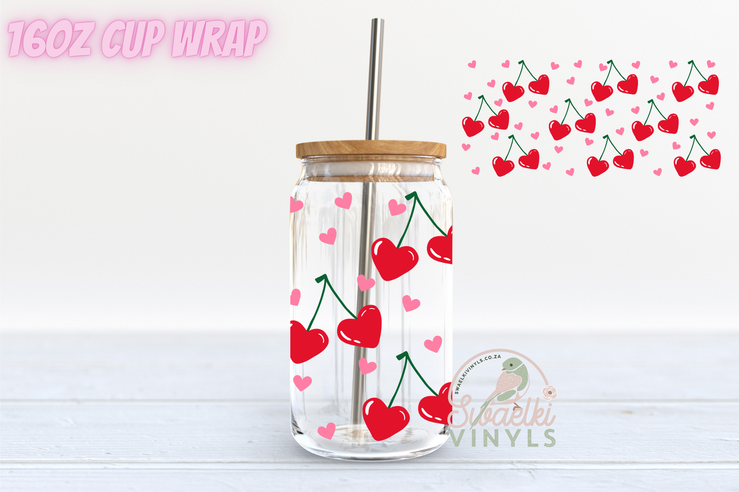 UVDTF Cup Wrap - Valentine Cherries