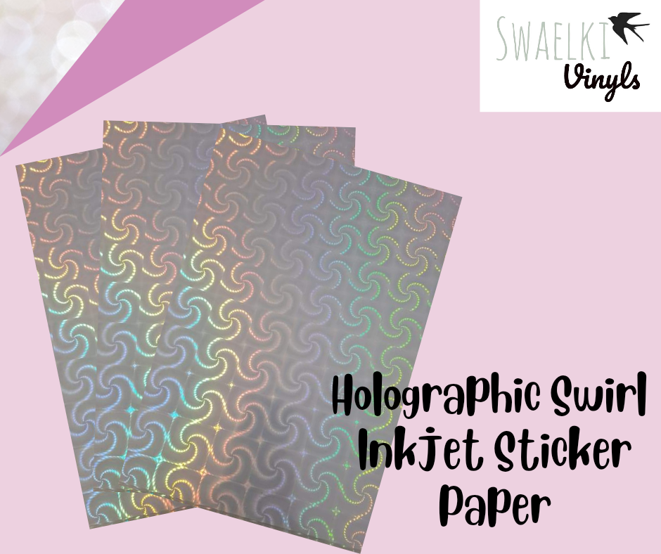 Inkjet Holographic Swirls Pattern Sticker Paper