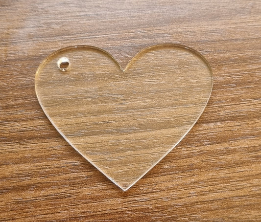 Keychain Heart Clear Blanks