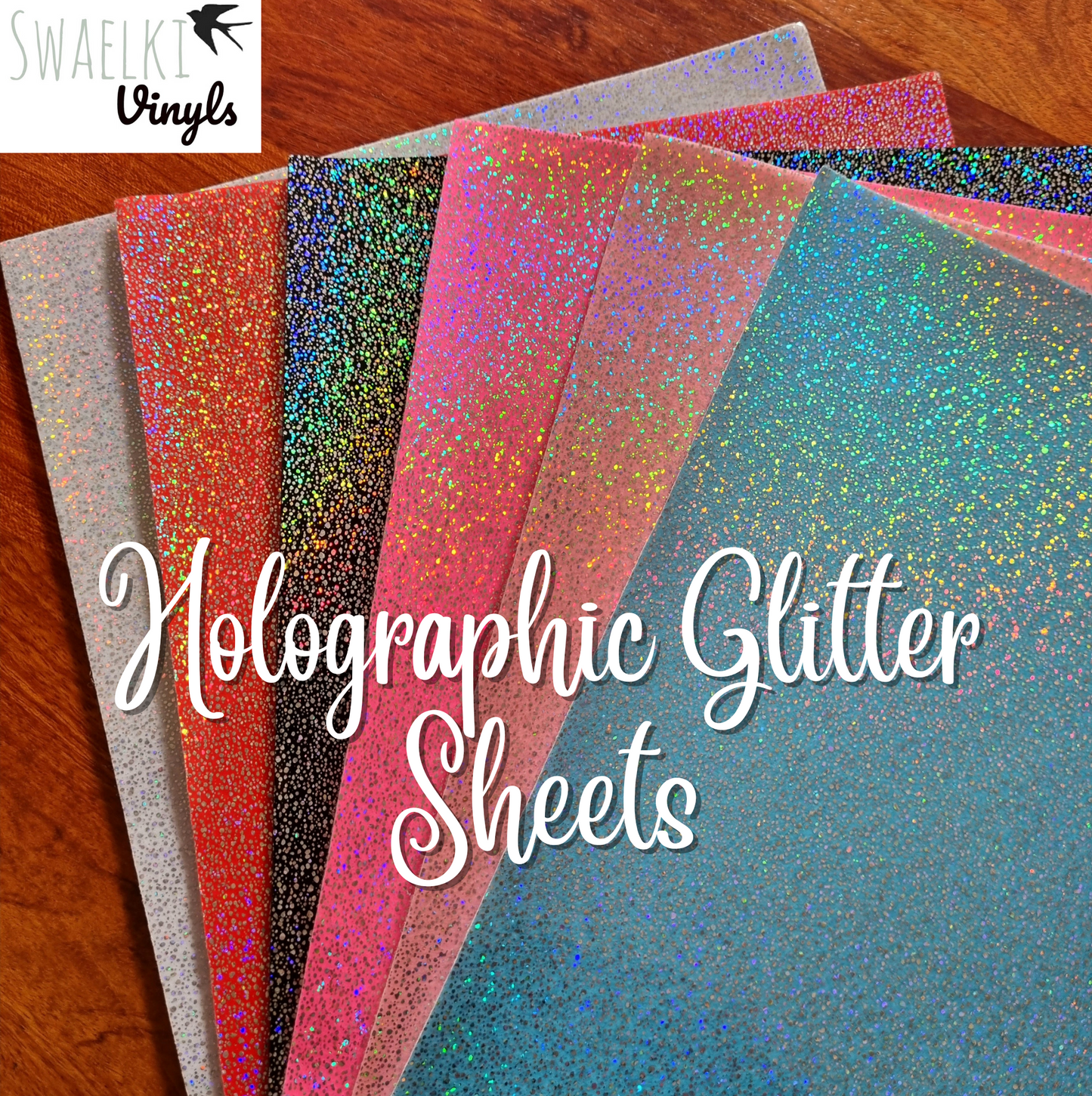 Faux PVC Leather - Holographic Glitter Sheets