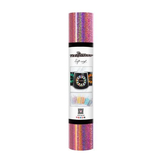 Teckwrap Holographic Sparkle Glitter Vinyl - Mermaid Pink