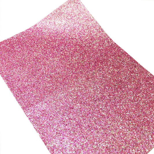 Faux Leather - Glitter Bright Pink